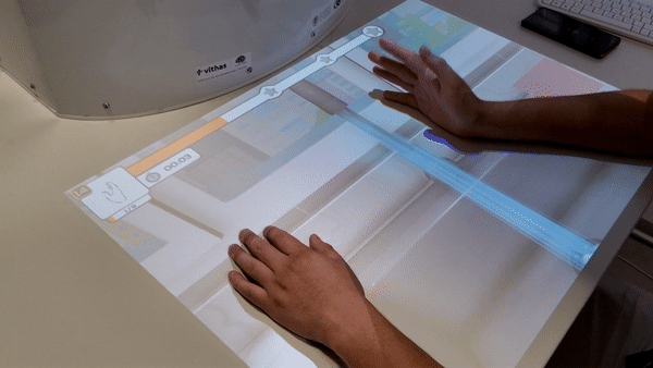 ArmRest table-projection interaction gif