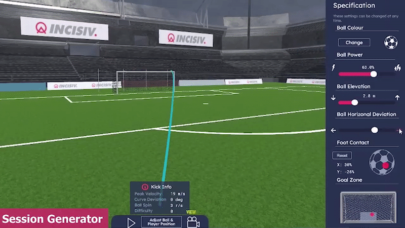 CleanSheet session generator with shot configuration panel